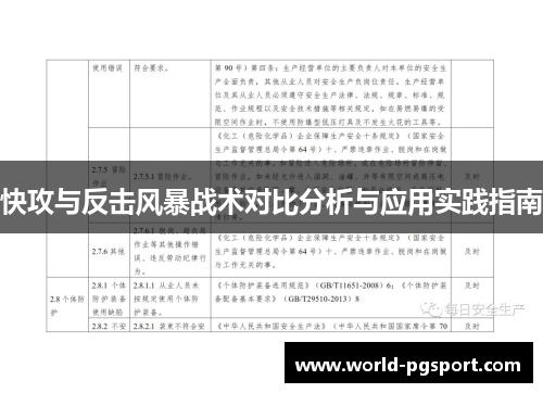 快攻与反击风暴战术对比分析与应用实践指南